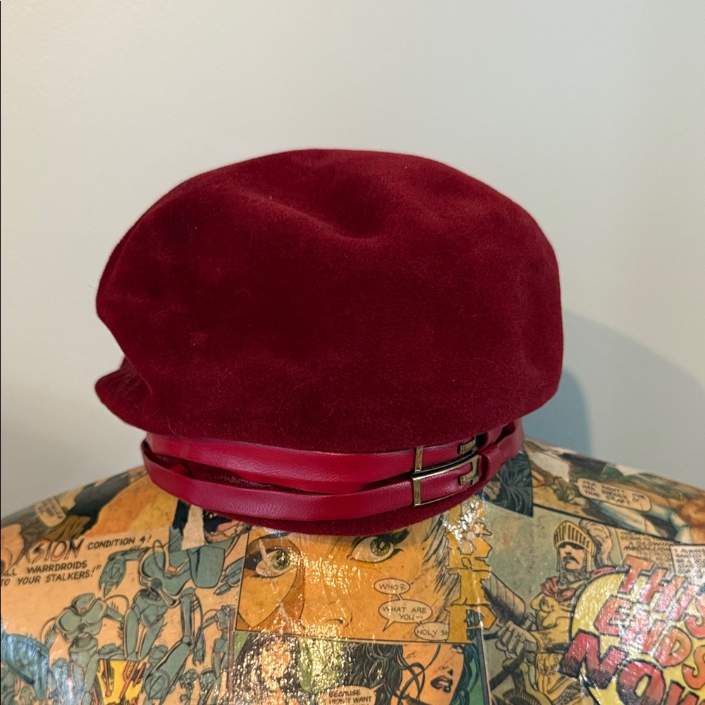 Vintage Clemar by Wesco Raspberry Velour Cloche Hat